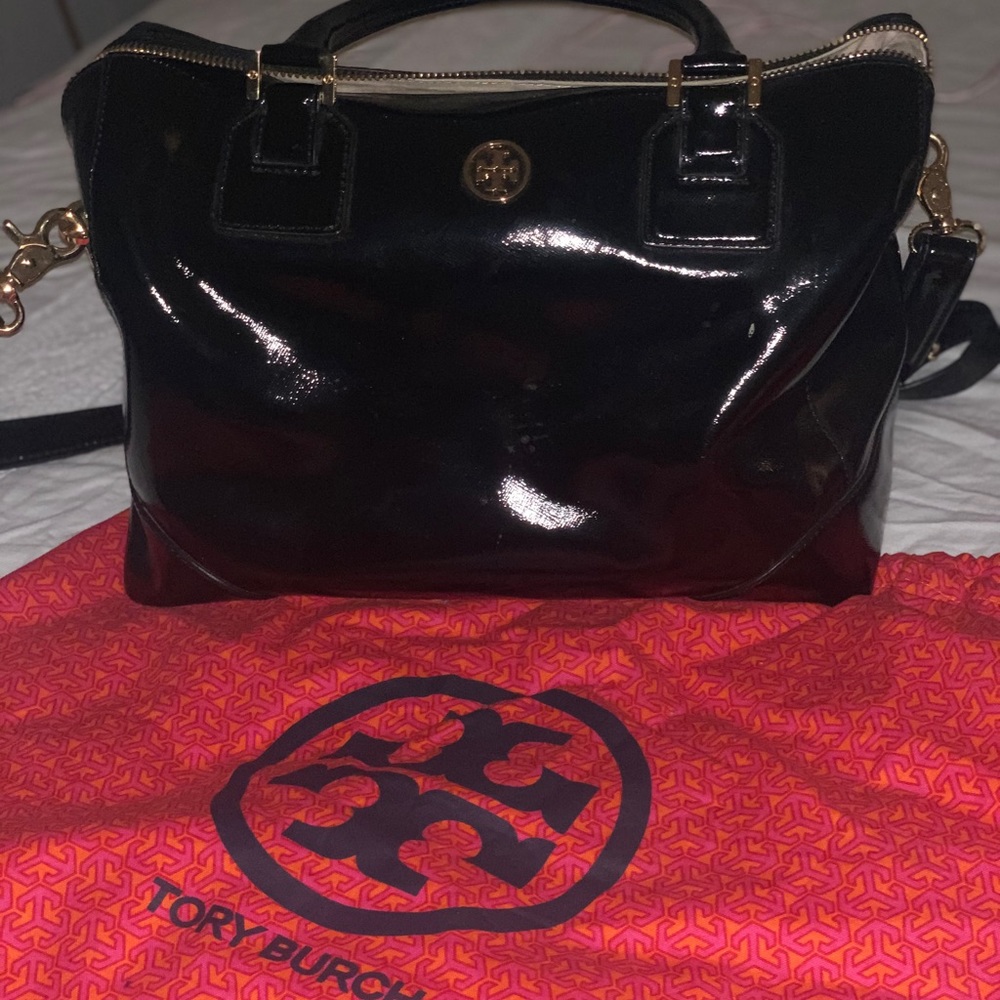 Tory Burch Speedy Patent Leather Black Crossbody